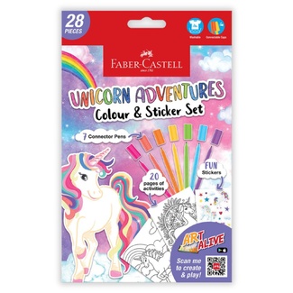 Faber Castell Colour & Sticker Set A5 Unicorn Adventures 28pc