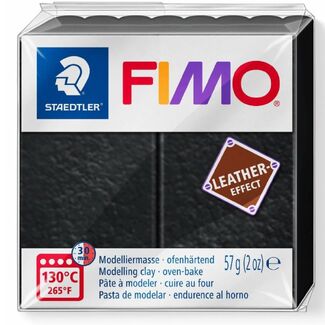 Fimo Leather Effect Polymer Clay  - Black No 909