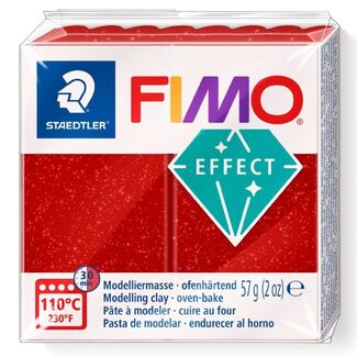 Fimo Effect Polymer Clay  - Glitter Red No 202