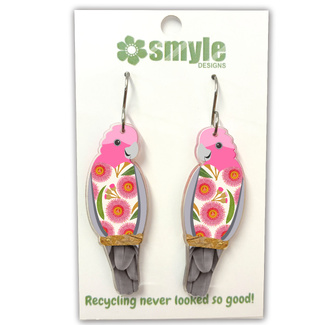 Smyle Designs Galah Recycled Acrylic Earrings