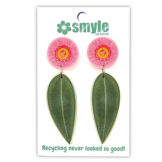 Smyle Designs Gum Leaf Blossom Recycled Acrylic Earrings