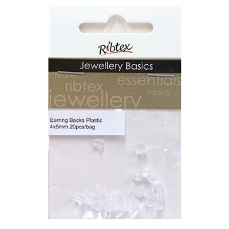 Ribtex Earring Back Plastic 4x5mm 20pcs
