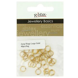 Ribtex Jump Rings 7mm 40pcs - Gold