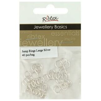 Ribtex Jump Rings 7mm 40pcs - Silver