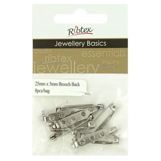 Ribtex Jewellery Brooch Back Small 8pcs - Silver