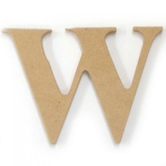 Kaisercraft Large Wooden Letter - W  (Approx 9 x 10cm)