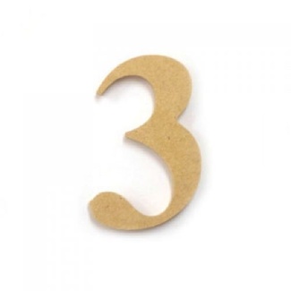 *Kaisercraft Large Wooden Number - 3  (Approx 9 x 10cm)