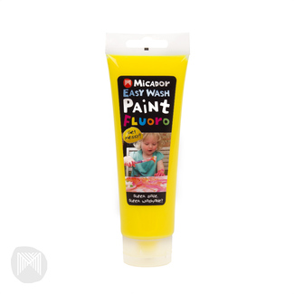 *Micador Jr Easy Wash Fluoro Paint - Yellow 120ml