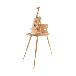 Mont Marte Tilting Studio Wooden Floor Easel. Height Adjustable Extra Large  H-Frame Featuring a Large Tilt Range. Castor Wheels Allow Easy Movement