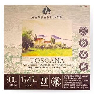 Magnani 1404 Toscana Watercolour Pad 300gsm 15x15cm 20 Sheet - Rough