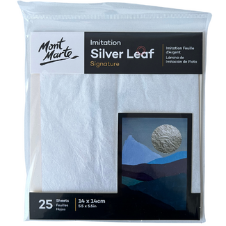 Mont Marte Imitation Silver Leaf 14 x 14cm 25 Sheet