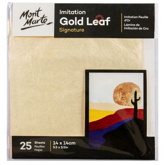 Mont Marte Imitation Gold Leaf 14 x 14cm 25 Sheet