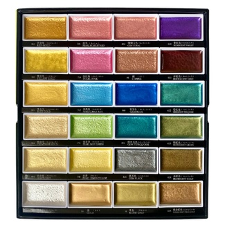 Kuretake Gansai Tambi Watercolour Set Metallic - 24 (Set II)