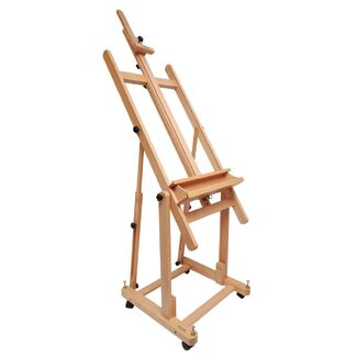 Mont Marte Floor Easel - Tilting Studio Easel w/Castor Wheels - Can Lie Flat Beech Wood