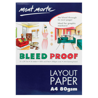 *Mont Marte Bleedproof Layout Pad A4 80gsm 50 Sheet