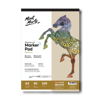 Mont Marte Premium Bleedproof Marker Pad A3 105gsm 50 Sheet