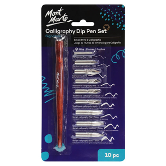 Mont Marte Calligraphy Set - Dip Pen 9 Nibs
