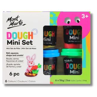 Mont Marte Kids Play Dough Set 6pc x 60g - Fun vibrant colours