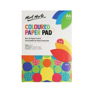Mont Marte Kids - Coloured Paper Pad A4 70gsm 120 Sheets