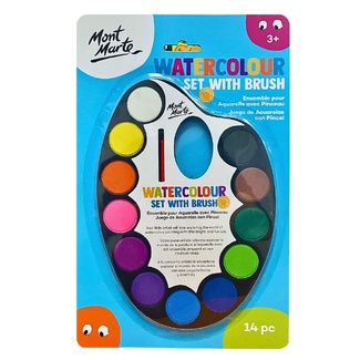 Mont Marte Kids Watercolour Set With Brush 14pc