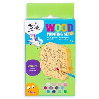 Mont Marte Wood Painting Set 14pc - Unicorn
