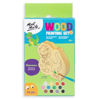 Mont Marte Wood Painting Set 14pc - Dinosaur