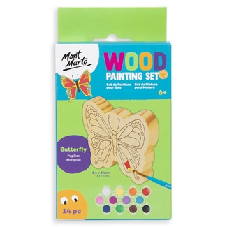 Mont Marte Wood Painting Set 14pc - Butterfly