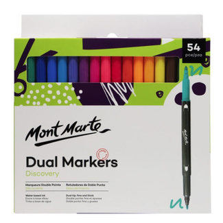 Mont Marte Marker Set - Dual Art Marker Fine & Thick Tip 54pc