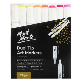 Mont Marte Premium Marker Set - Dual Tip Alcohol Ink Art Markers 24pc