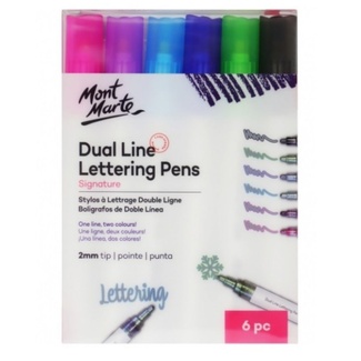 *Mont Marte 6 Pc Dual Line Lettering Marker Pen Set - 2mm 