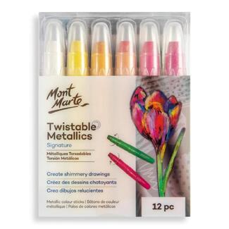 Mont Marte Signature Twistable Colour Sticks - Metallic 12pc