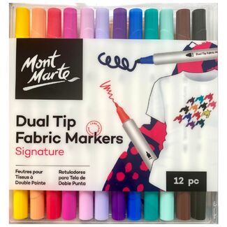 Mont Marte Signature Dual Tip Fabric Markers 12pc