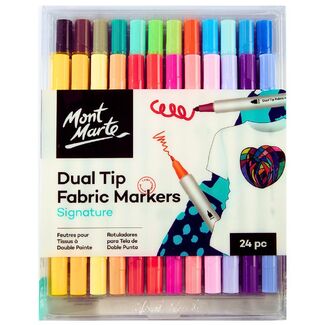 Mont Marte Signature Dual Tip Fabric Markers 24pc