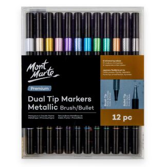 Mont Marte Premium Dual Tip Metallic Marker Set 12pc