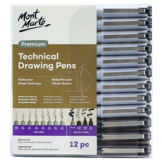 Mont Marte Technical Drawing Pens 12pc