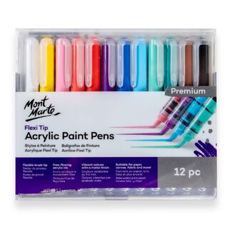 Mont Marte Flexi Tip Acrylic Paint Pens 12pc