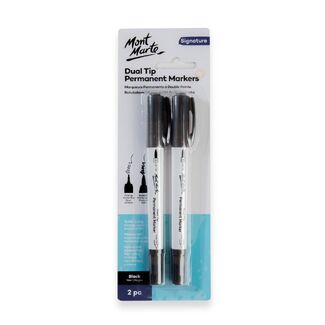 Mont Marte Permanent Markers Black 2pc