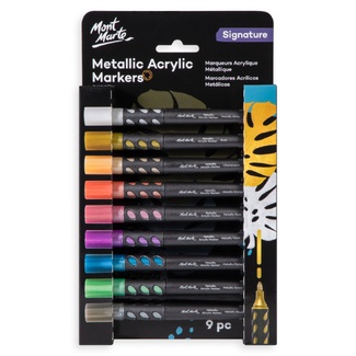 Mont Marte Signature Acrylic Paint Marker Set - Metallic 9pc