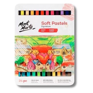Mont Marte Signature Soft Pastels in Tin Box 24pc