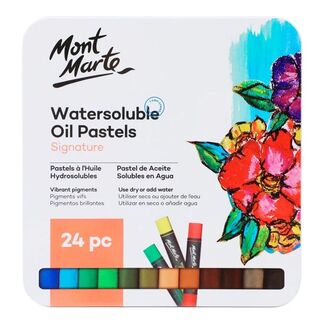 Mont Marte Premium Watersoluble Oil Pastels in Tin Box 24pc