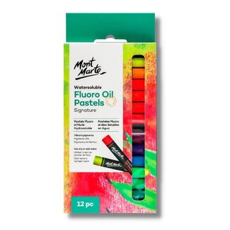 Mont Marte Watersoluble Fluoro Oil Pastels 12pc