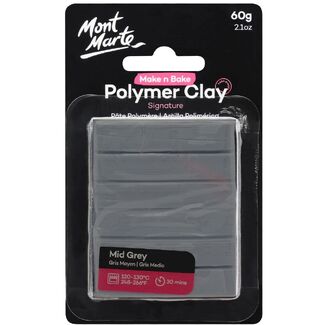 Mont Marte Make N Bake Polymer Clay 60g - Mid Grey