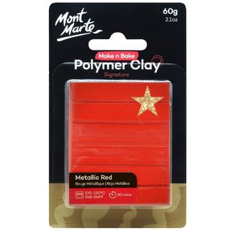 Mont Marte Make N Bake Polymer Clay 60g - Metallic Red