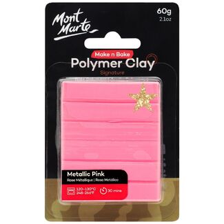 Mont Marte Make N Bake Polymer Clay 60g - Metallic Pink