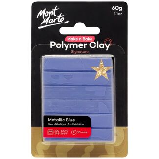 Mont Marte Make N Bake Polymer Clay 60g - Metallic Blue
