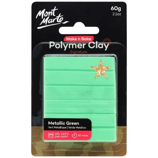 Mont Marte Make N Bake Polymer Clay 60g - Metallic Green