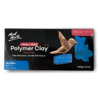 Mont Marte Make N Bake Polymer Clay 400g Block - Sky Blue