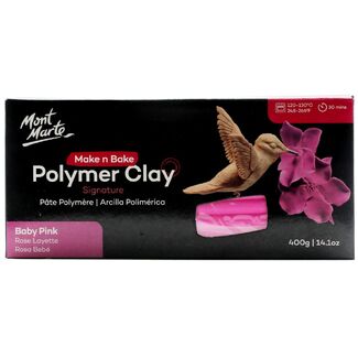 Mont Marte Make N Bake Polymer Clay 400g Block - Baby Pink