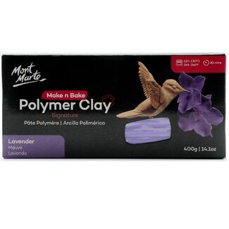 Mont Marte Make N Bake Polymer Clay 400g Block - Lavender