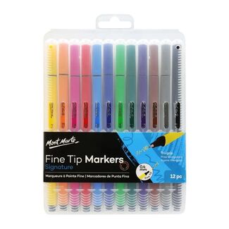 Mont Marte Fineliner Marker Pen Set - Tri Grip 12pc